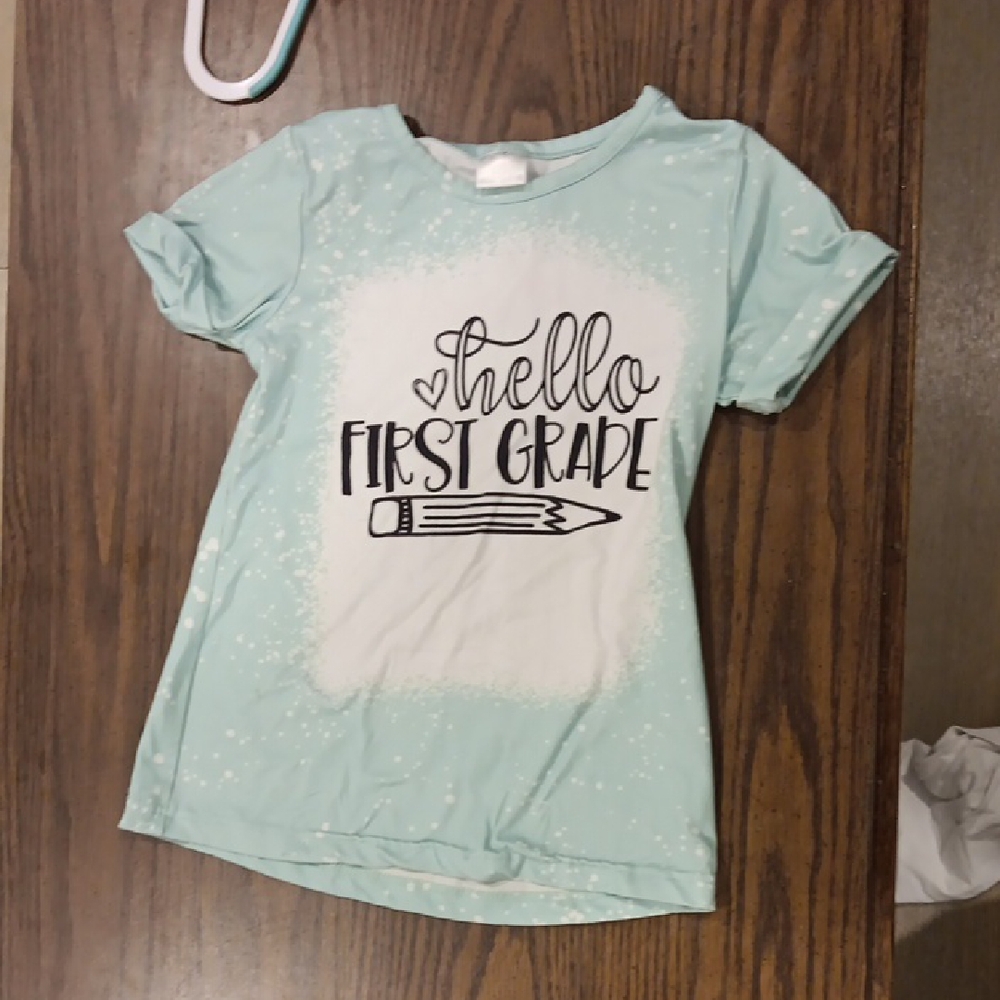 Kids 'Hello First Grade' T-Shirt - Light Blue